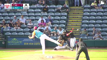 E.J. Exposito singles on a fly ball to left fielder Titus Dumitru. Thayron Liranzo scores.