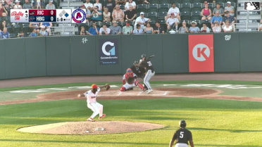 Parks Harber out on a sacrifice fly to center fielder Johnathon Thomas. Diego Velasquez scores.