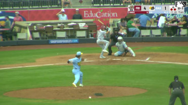 Frainyer Chavez singles on a line drive to center fielder Junior Franco. Keith Jones II scores. Corey Joyce to 2nd.