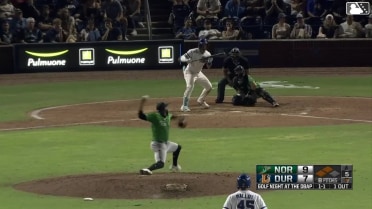 Carlos Colmenarez singles on a soft bunt ground ball to third baseman Willy Vasquez. Logan Davidson scores. Justyn-Henry Malloy to 3rd.