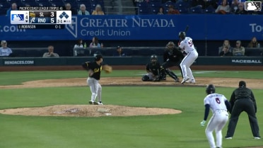 Kristian Robinson hits a grand slam (2) to right field. Tommy Troy scores. LuJames Groover scores. Aramis Garcia scores.