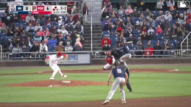 Cutter Coffey singles on a ground ball to shortstop Marvin Alcantara, deflected by pitcher Cooper Adams. Jace Bohrofen scores. Sean Keys to 3rd.