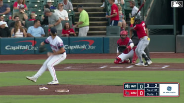Ronny Simon out on a sacrifice fly to center fielder Carlos Jorge. Termarr Johnson scores.
