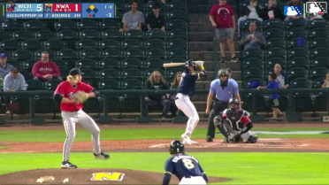 Brett Squires doubles (8) on a fly ball to right fielder Kala'i Rosario. Sam Kulasingam scores.