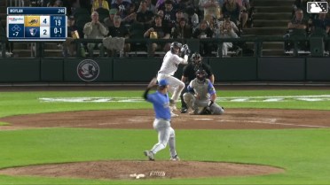 Manuel Palencia homers (6) on a fly ball to right field.