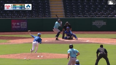 Raynel Delgado grounds into a force out, third baseman Ryan Fitzgerald to second baseman Austin Gauthier. Cavan Biggio scores. Collin Price to 3rd. Zach Dezenzo out at 2nd. Raynel Delgado to 1st.
