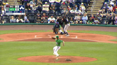 Adrián Sugastey out on a sacrifice fly to left fielder Skyler Messinger. Charlie Szykowny scores.