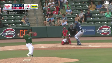John Garcia doubles (3) on a fly ball to right fielder Justin Gonzales. Alejandro Nunez scores.