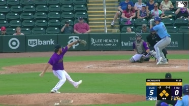 Brock Tibbitts doubles (1) on a fly ball to left fielder Byron Chourio. JoJo Parker scores. Juan Sanchez scores. Adam Hackenberg to 3rd.
