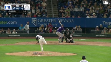 Sterlin Thompson homers (12) on a fly ball to right field.