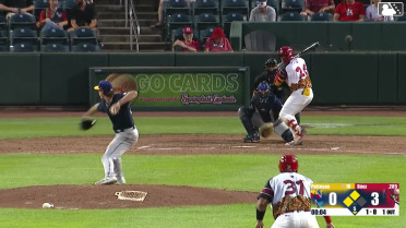 Jesús Báez singles on a sharp line drive to left fielder Spencer Nivens. Tai Peete scores. Rainiel Rodriguez to 3rd.