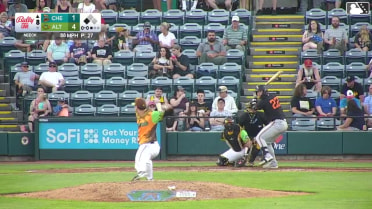 Griff O'Ferrall singles on a ground ball to center fielder Will Taylor. Fernando Peguero scores.