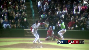 Ryan Wideman triples (1) on a sharp line drive to center fielder Hayden Alvarez.