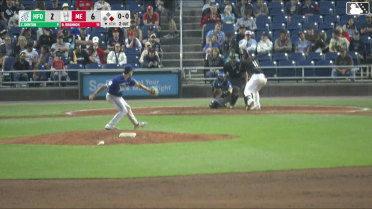 Brooks Brannon doubles (8) on a sharp fly ball to left fielder Aidan Longwell. Nate Baez scores.
