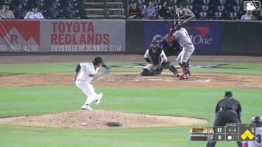 Eliesbert Alejos grounds into a double play, second baseman Brady O'Brien to shortstop Dustin Crenshaw to first baseman Starlin Aguilar. Pedro Blanco out at 2nd. Eliesbert Alejos out at 1st.