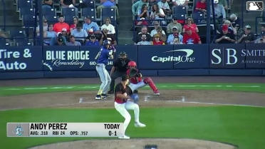 Andy Perez singles on a ground ball to right fielder Bryson Ware. Roc Riggio scores.
