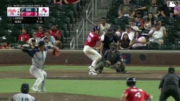 Bryce Johnson singles on a line drive to center fielder Jake Meyers. Clay Dungan scores. Blake Hunt to 2nd.