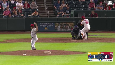 Jesús Báez homers (1) on a fly ball to left field.