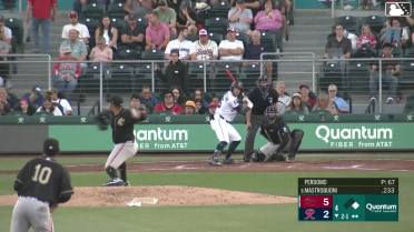 Miles Mastrobuoni homers (2) on a fly ball to right field. Connor Joe scores.