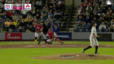 Omar Alfonzo doubles (1) on a line drive to left fielder Turner Hill. Duce Gourson scores. Mitch Jebb scores. Shawn Ross scores.