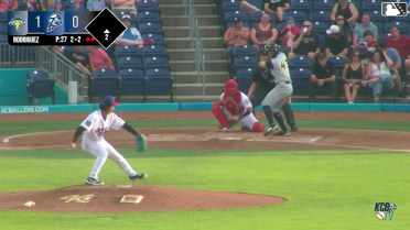 Angel Ramirez homers (1) on a fly ball to left field.