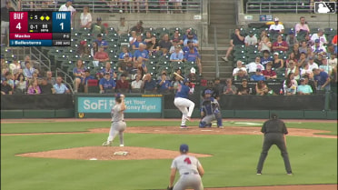 Moisés Ballesteros out on a sacrifice fly to center fielder Jonatan Clase. Ben Cowles scores.