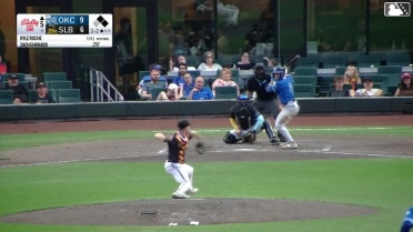 Zach Ehrhard grounds into a double play, third baseman Pablo Reyes to first baseman Niko Kavadas. Eliezer Alfonzo out at 3rd. Zach Ehrhard out at 1st.