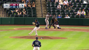 Yanquiel Fernández homers (15) on a fly ball to center field. Marco Luciano scores.