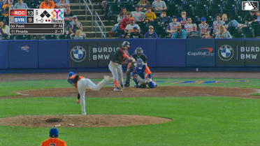 Leandro Pineda homers (10) on a fly ball to right field.