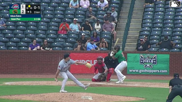 Axiel Plaz singles on a ground ball to left fielder Yophery Rodriguez, deflected by second baseman Mason White. Dylan Palmer scores.