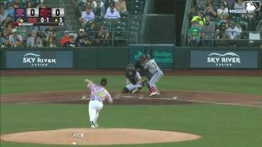 Alejo Lopez homers (1) on a fly ball to left center field. Axel Sanchez scores.