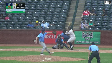 Axiel Plaz grounds out, shortstop Angel Feliz to first baseman Jacob Walsh. Dylan Palmer scores.