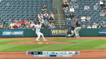 Blaze Jordan reaches on a fielder's choice, fielded by third baseman Josh Rojas. Joshua Báez scores. Blaze Jordan to 2nd. Throwing error by third baseman Josh Rojas.