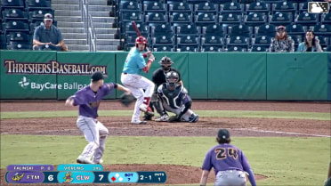 Will Vierling singles on a ground ball to right fielder Bryce Fowler. Nolan Beltran scores.