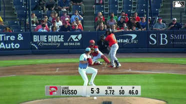 Luke Russo In play, run(s) to Johanfran Garcia