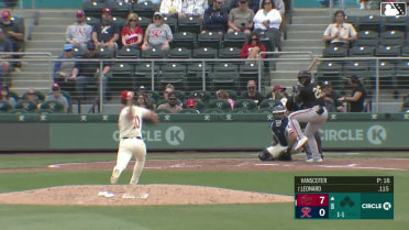 Eddys Leonard homers (4) on a fly ball to left field.