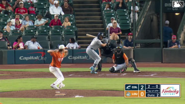George Valera homers (11) on a fly ball to right center field.