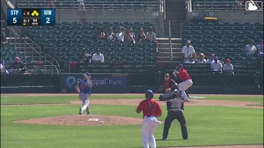 Owen Miller singles on a line drive to right fielder Kala'i Rosario. Brett Bateman scores. BJ Murray scores. Moisés Ballesteros out at 3rd on the throw, right fielder Kala'i Rosario to third baseman Orlando Arcia. Owen Miller to 2nd.
