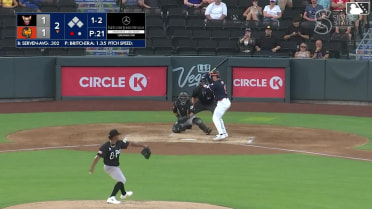 Brian Serven homers (8) on a fly ball to left center field.