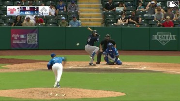 Trevor Hauver homers (2) on a fly ball to right field.
