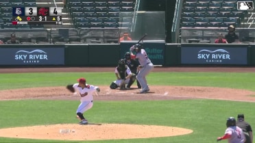 Logan O'Hoppe grounds into a double play, shortstop Aeverson Arteaga to second baseman Diego Velasquez to first baseman Will Brennan. John Taylor out at 2nd. Logan O'Hoppe out at 1st.