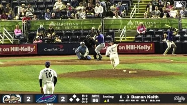 Damon Keith homers (3) on a fly ball to left field.