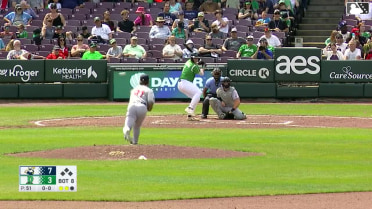 Ryan McCrystal homers (1) on a fly ball to left field.