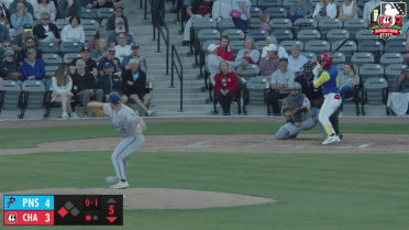 Leo Balcazar singles on a line drive to right fielder Fenwick Trimble. Dominic Pitelli scores.