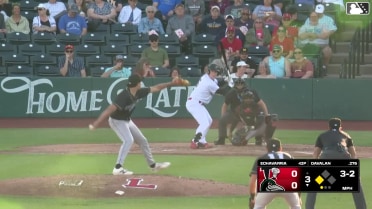 Charles Davalan out on a sacrifice fly to center fielder Rodney Green Jr. Victor Rodrigues scores.