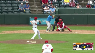 Colby Halter homers (1) on a fly ball to center field. Tommy White scores.