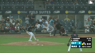 Nolan Jones singles on a sharp line drive to center fielder Luis Matos. Caden Connor scores.