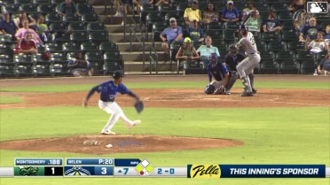 Nick Montgomery grounds out, third baseman Camden Johnson to first baseman Jhosmmel Zue. Parker Brosius scores. Juan Mateo to 2nd.