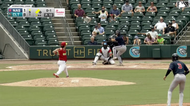 Ethan Murray out on a sacrifice fly to center fielder Dru Baker. Freddy Zamora scores.