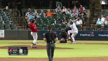 Garret Guillemette homers (1) on a fly ball to left field.